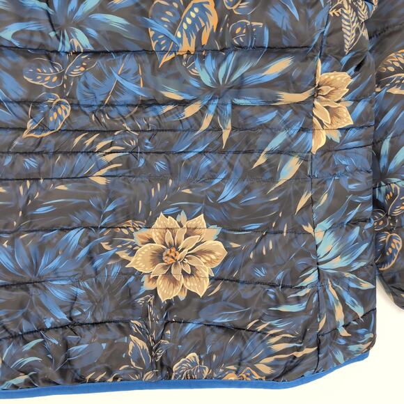 Desigual Blue Floral Puffer Padded Women's Ankor Jacket w Hood - US Size M - NWT - Picture 16 of 16
